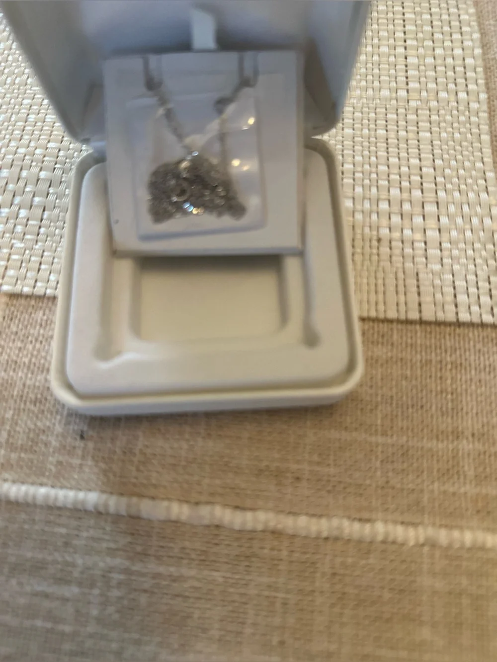 Ladies two toned cross pendant with cubic zirconias 18”new in box